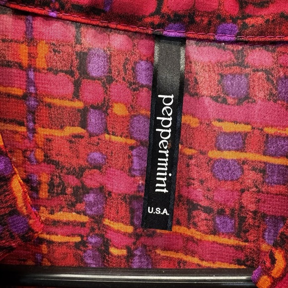 Peppermint Women's Work Dress Sm/Md, Wedding Guest Dress Fall Lightweight Sheer - Picture 4 of 5